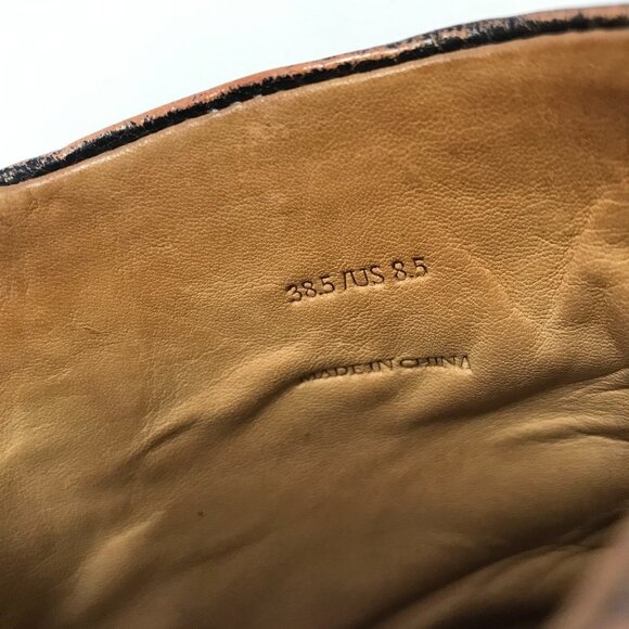 Rag & Bone Newbury Boots Booties Womens 38.5 8.5 Brown Leather Block Heel Zip Up - Picture 5 of 7